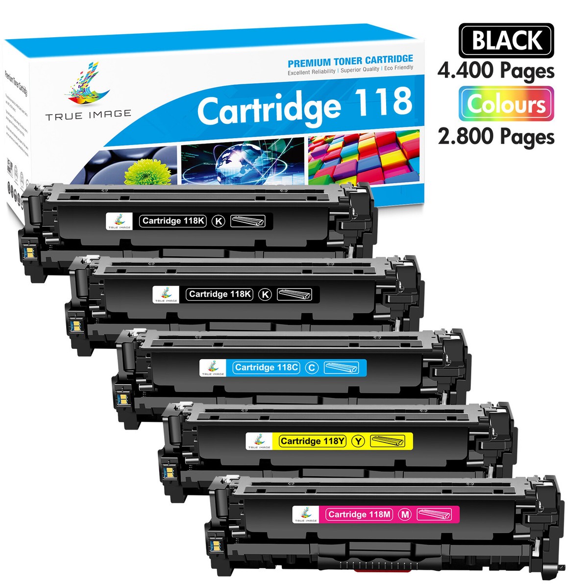 Compatible Laser Toner — Assorted 5-Pack